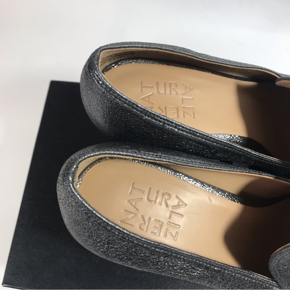 Naturalizer Dany Pewter Metallic Leather Round Toe Pumps Size 5 1/2M NIB - Picture 11 of 15